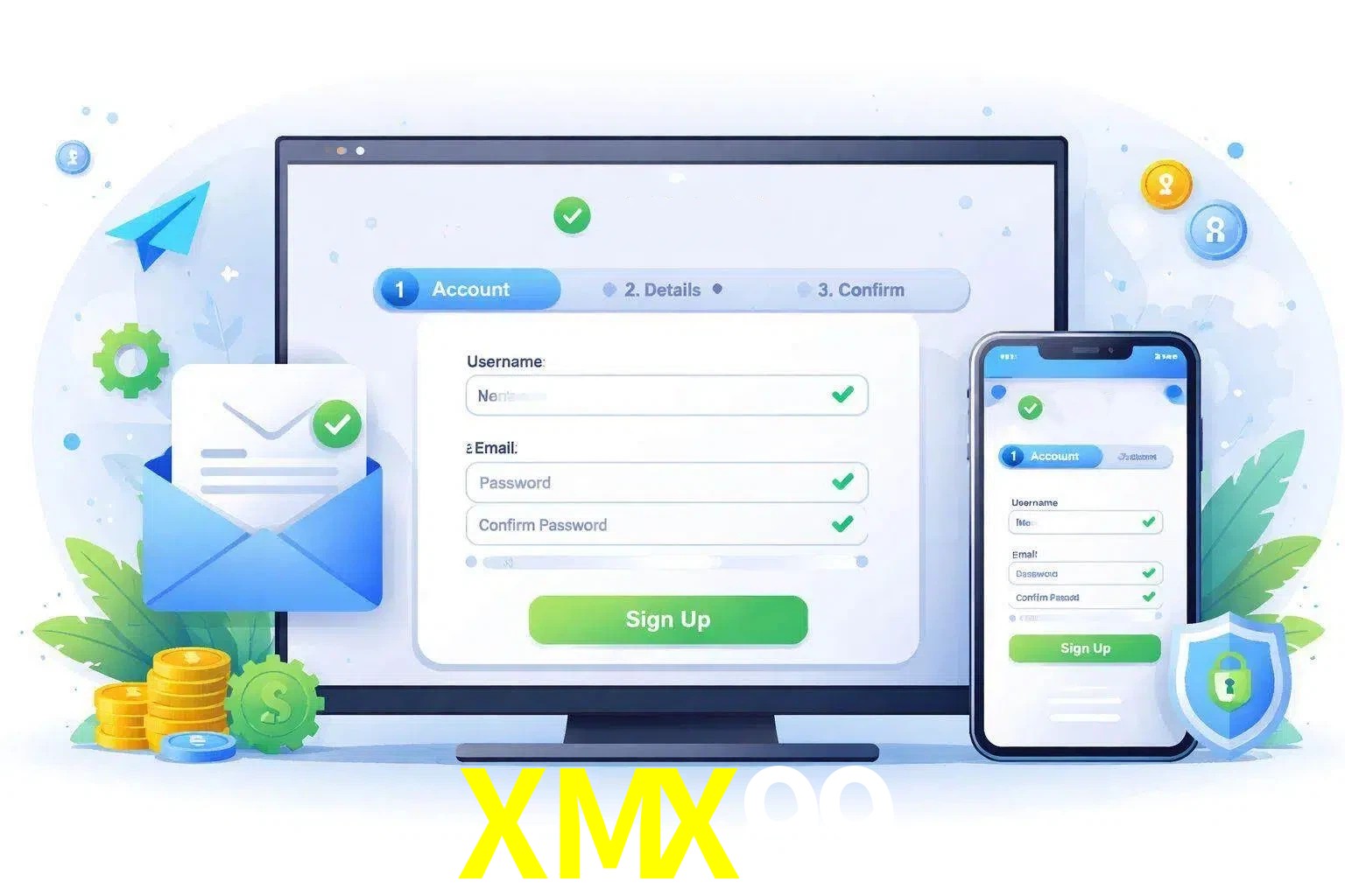 Registro de nuevo usuario y configuración de cuenta XMX99